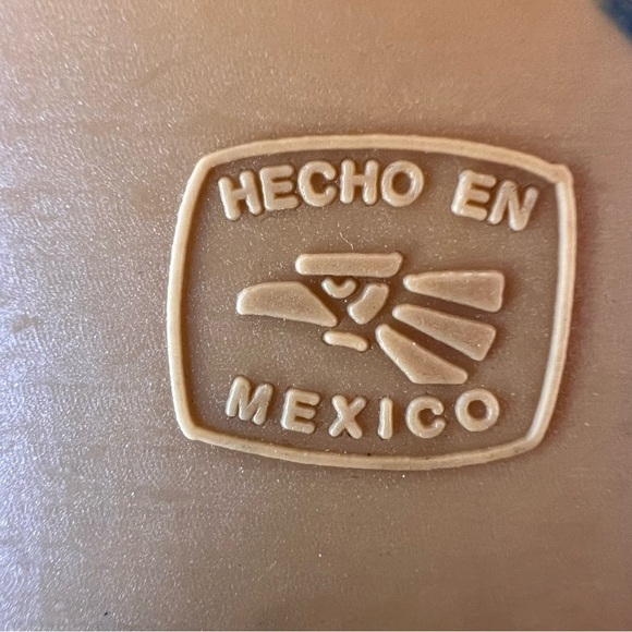 MEXICAN HUARACHES LEATHER BUTTERFLY EMBROIDERED ANKLE STRAP SIZE 8 - Picture 10 of 10